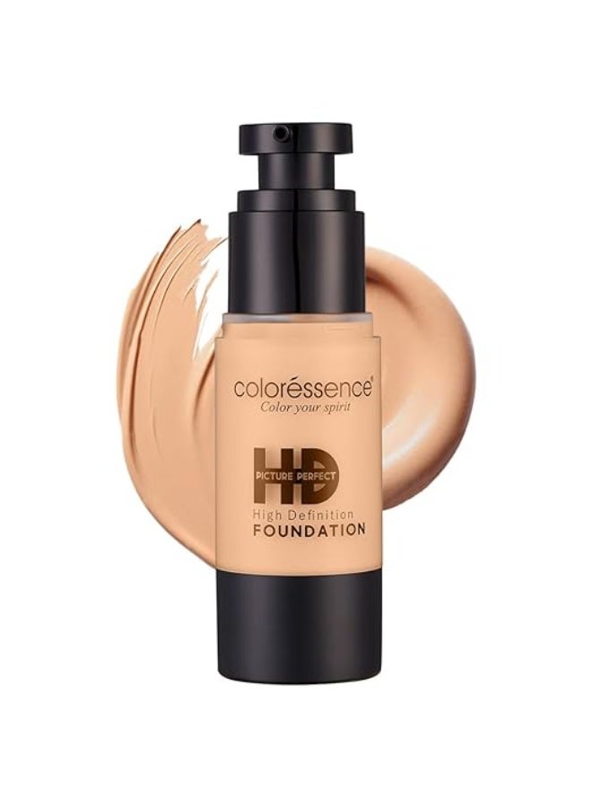Coloressence HD Liquid Foundation for Face Makeup Women with 2  Applicator Sponges, Steamy Mocha |  | 24hrs Matte Finish | Full Coverage | Waterproof | Sweatproof | Non-Greasy - Image 3